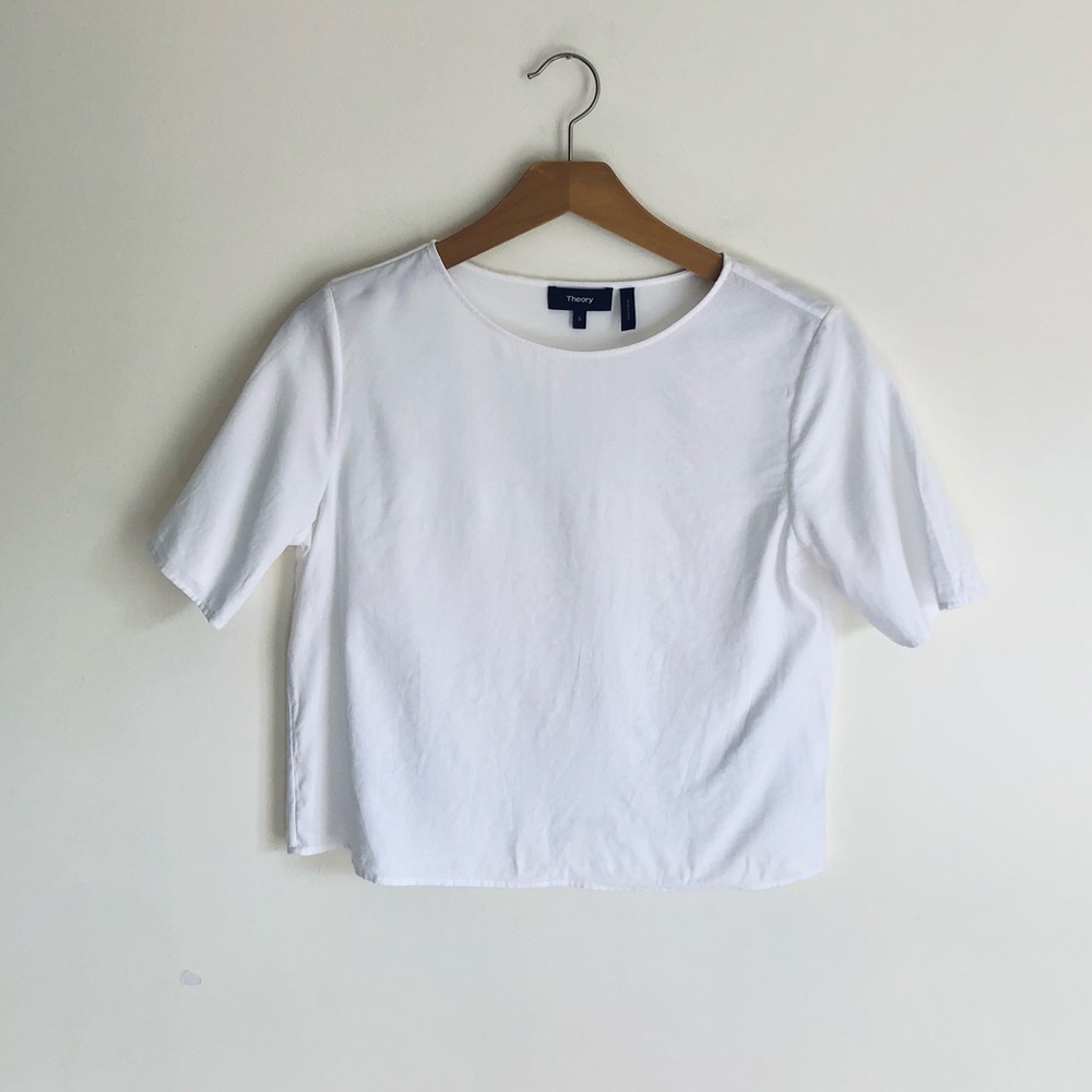 Theory white short sleeve top